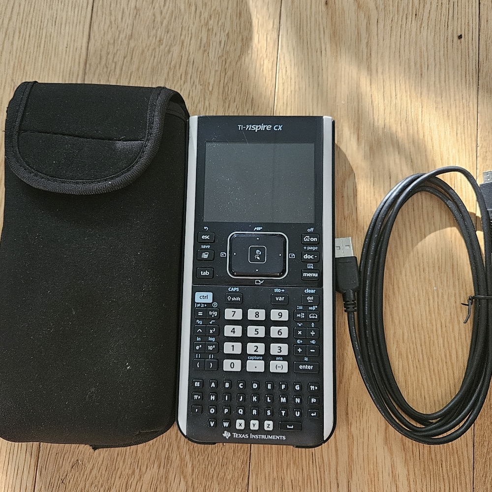 TI Nspire CX Graphing Calculator and Case, Texas Instruments, Black